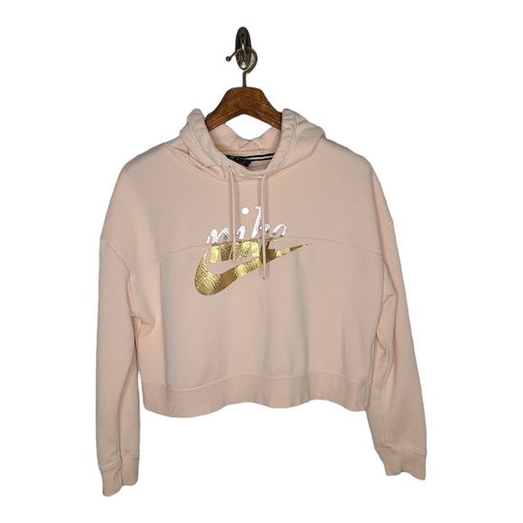 Nike Tops - Nike Cropped Hooded Peach Sweatshirt Size Medium